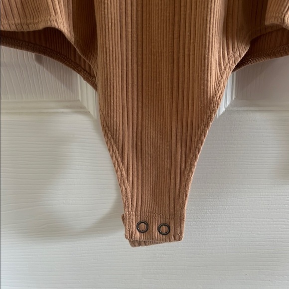 Aerie Brown Fitted Ribbed Bodysuit - Picture 3 of 4